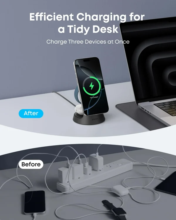 Anker MagGo Wireless Charging Station (3-in-1, Dock Stand) - Image 2